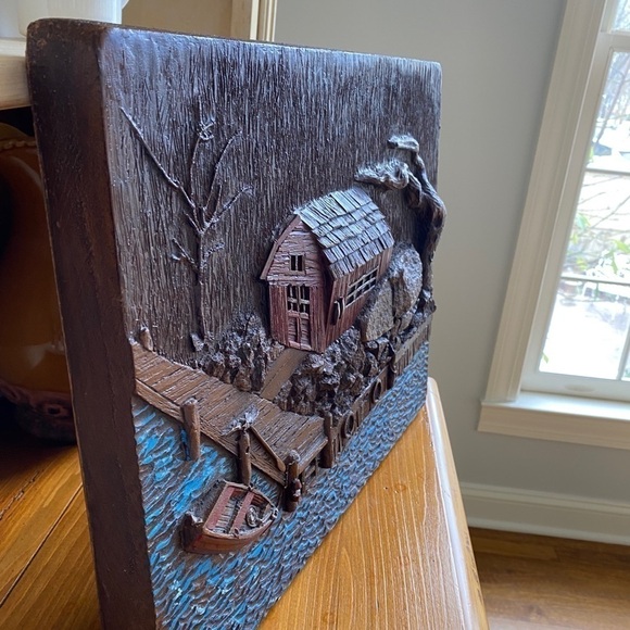 ♥️Seaside Shore 3D Foam Mold Wall Hanging by Crown Creative Ind. 1971 Vintage - Picture 4 of 8